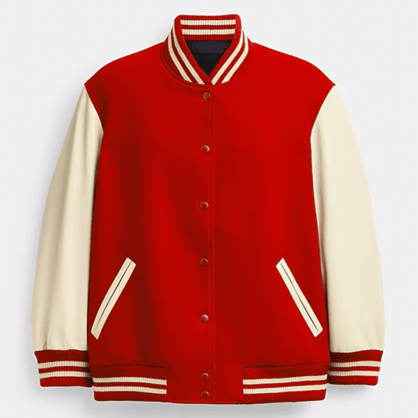 Custom Made Red Varsity Jacket - Adsin Industries